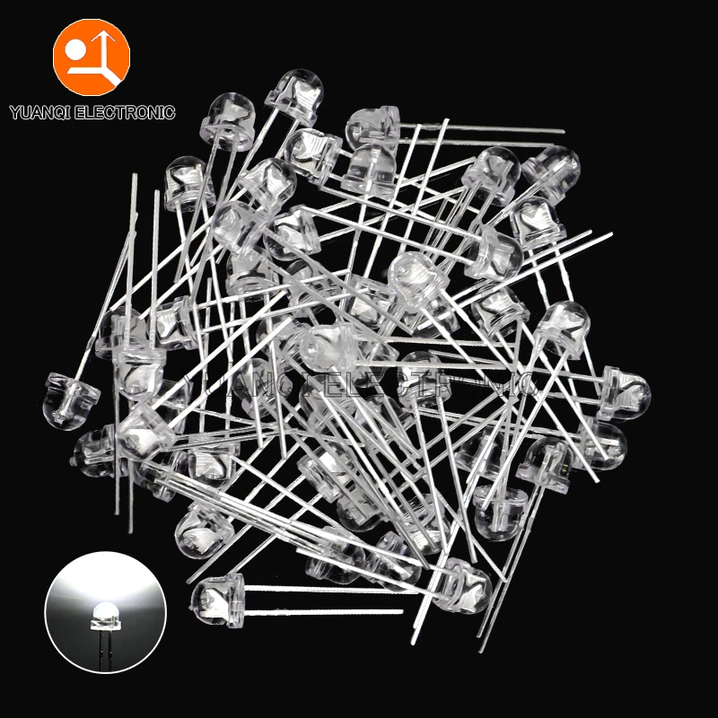 50PCS 5mm LED Diode Straw Hat Super Bright White 0.3W 0.5W 0.75W F5 Power Light Emitting Red Yellow Green Blue Warm White