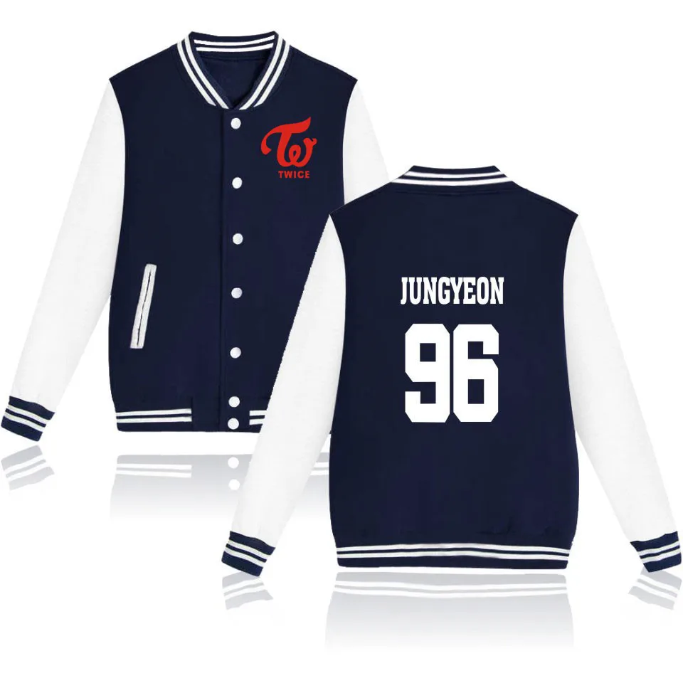 

Kpop TWICE Baseball Jacket Women Men Korean Fashion Y2k Sweatshirt Autumn Fleece Uniform Coat Couples Twice Heart Shaken Jackets