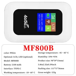 Portable 4G LTE WiFi Router with SIM Card Slot - High - Speed 150Mbps Connectivity (MF800B - Asian LCD)