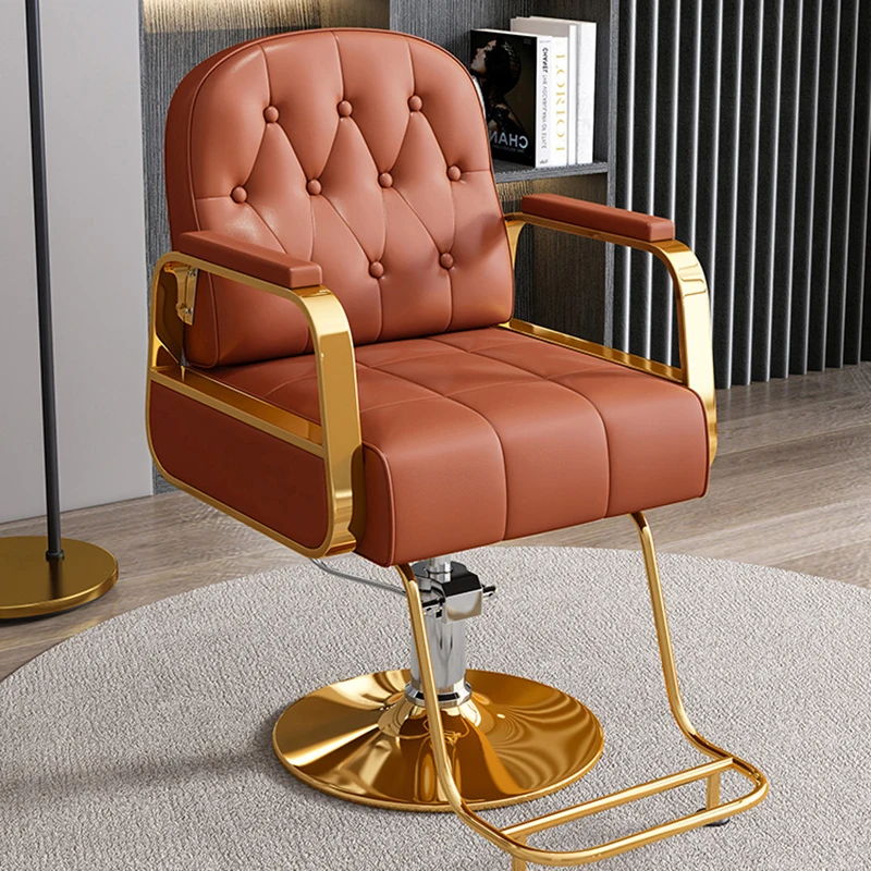 Hairdressing Styling Chair Gold Beauty Salon Women Barbershop High Shampoo Chairs Stool Chaise Coiffeuse Hair Salon Furniture