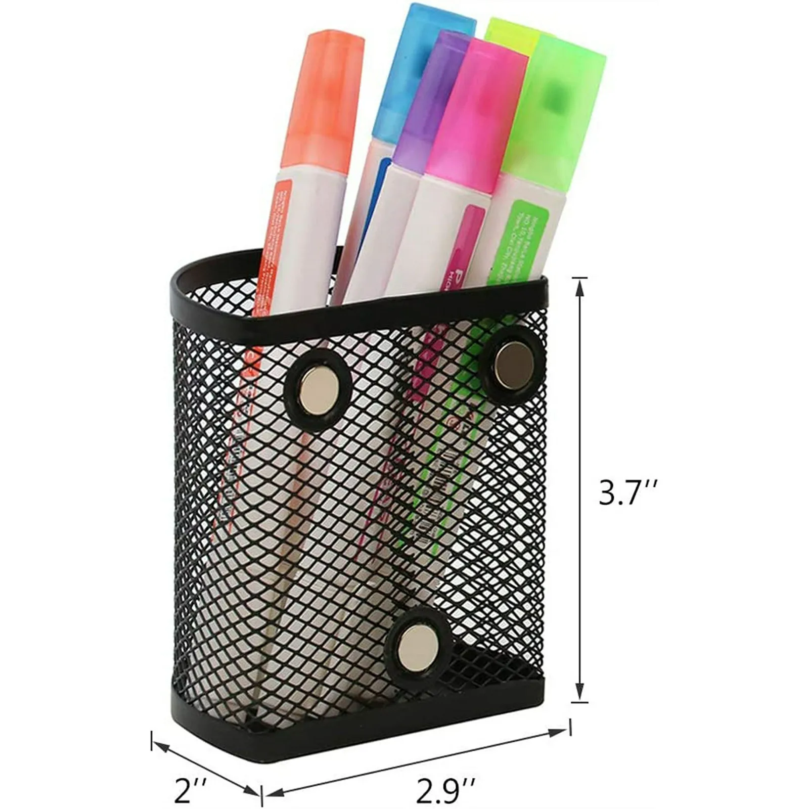 2/4/6 Pcs Magnetic Pencil Holder, Black Semicircle Metal Mesh Locker Organizer, Suitable For School, Work, Home Desktop Supplies 5