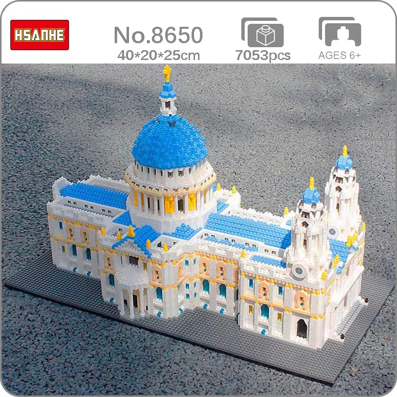 

Hsanhe 8650 World Architecture London St Paul's Cathedral Church DIY Mini Diamond Blocks Bricks Building Toy for Children no Box