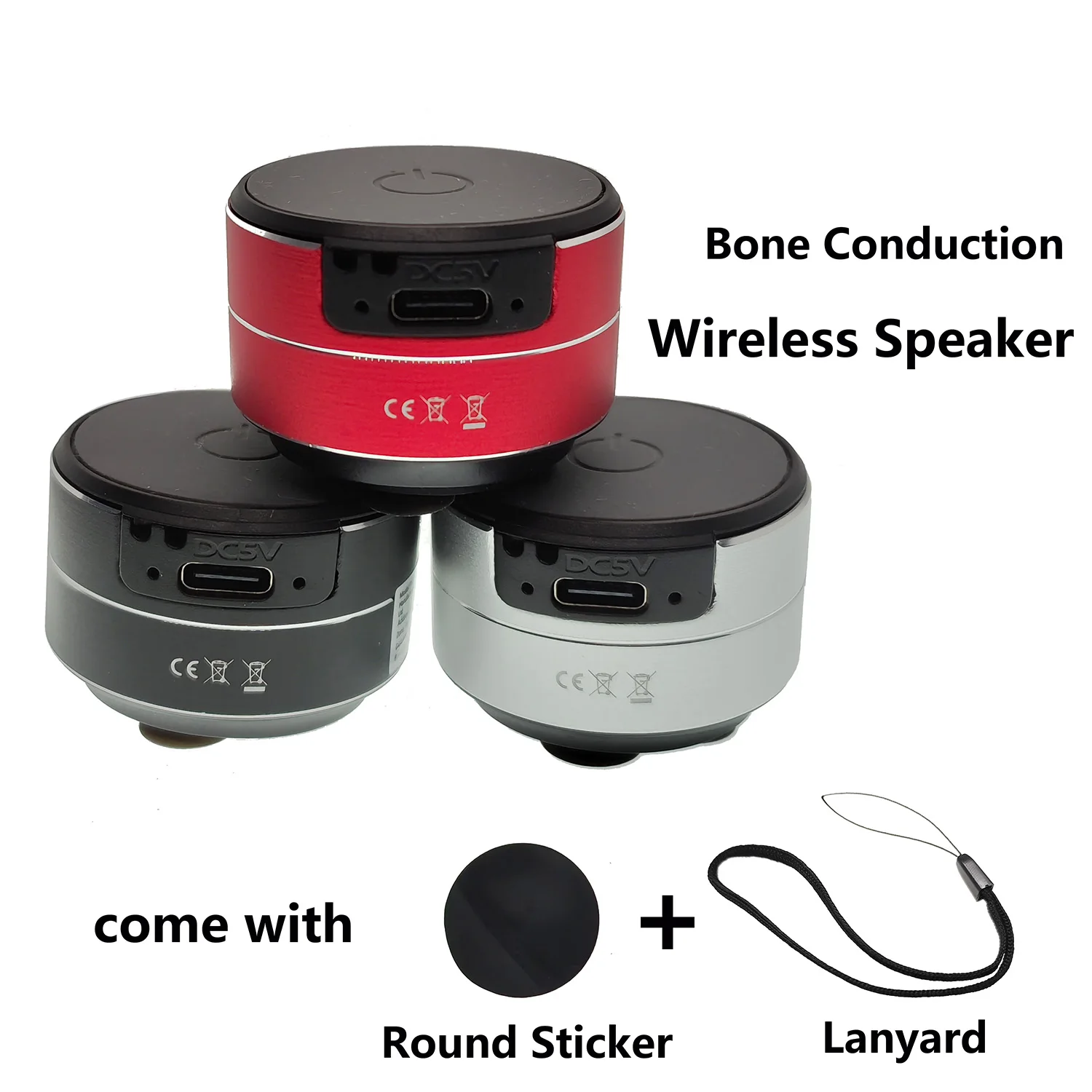 Compact Wireless Bone Conduction Speaker with Suction Cup and Lanyard for Enhanced Sound Resonance