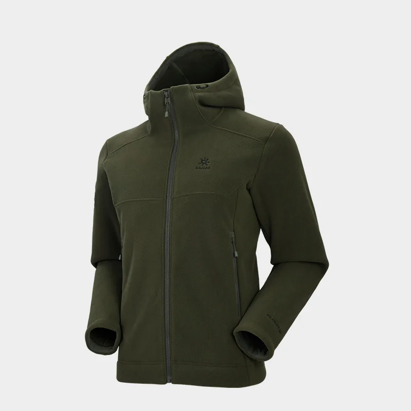 KAILAS Thick Fleece Hooded Jacket Men Polarmate 300 Antistatic Fall Winter Warm Full-Zip Hiking Camping Outwear Jacket KG2332121 hiking jackets polar fleece jacket