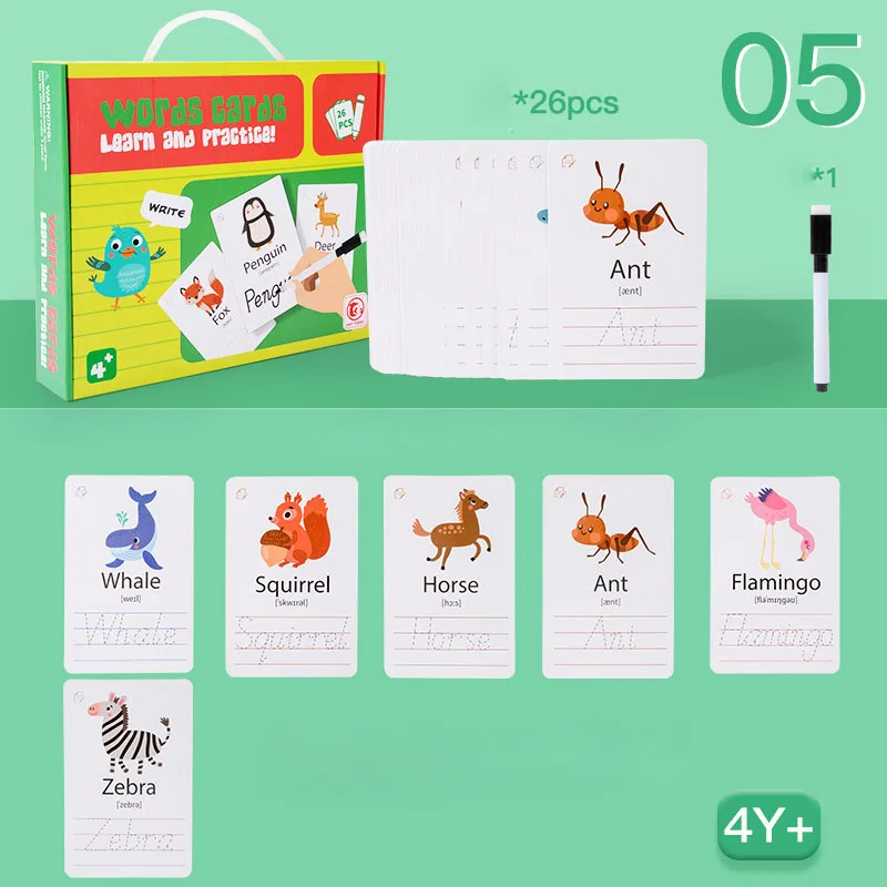 

25Page Children Montessori Drawing Toy Pen Control Training Color Shape Math Match Game Set Toddler Learning Educational Toy