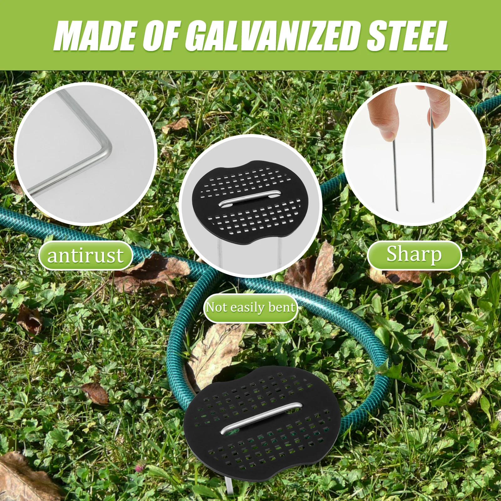 Garden Staples Plant Stakes 100Pcs U-Shaped Garden Stakes Staples Galvanized Steel Landscape Staples Mats Multipurpose Landscape Pins Turf Garden