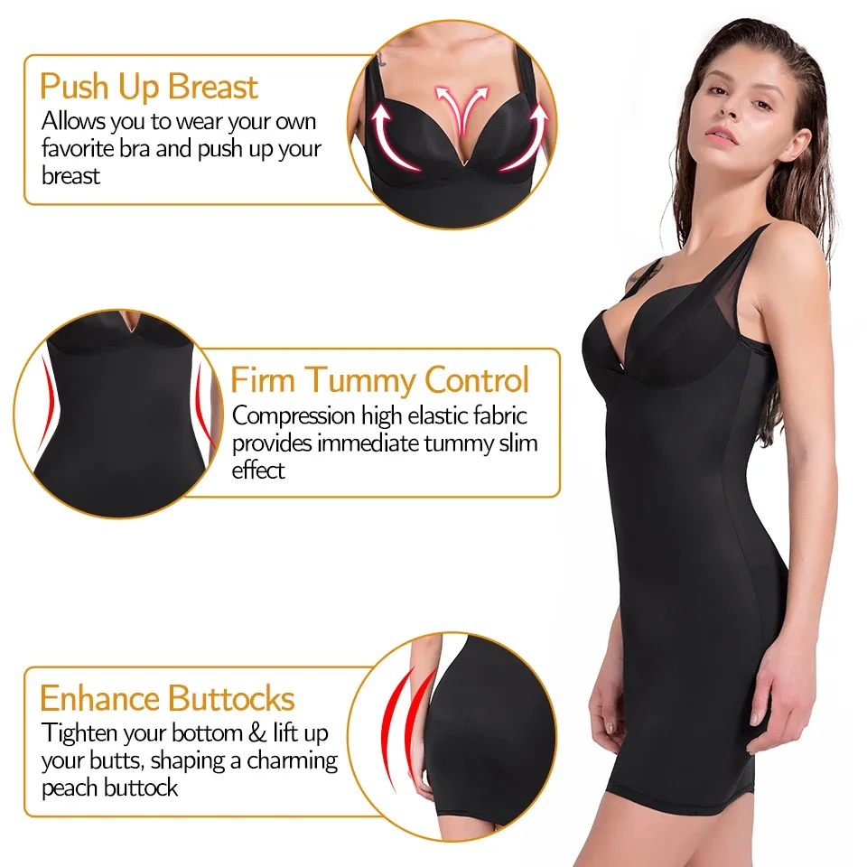 Vaslanda Shaperwear Seamless Full Slips Under Dresses Tummy Control Underskirts Slimming Underwear Smooth Camisole Body Shaper