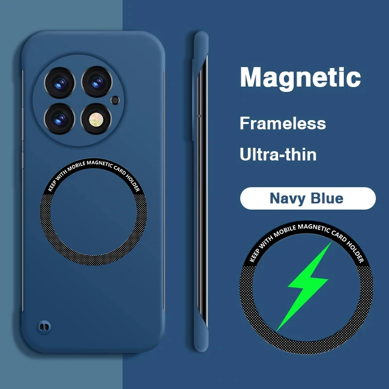 Ultra Slim Magnetic Wireless Charging Phone Case with Magsafe Compatibility - Frameless Hard Cover