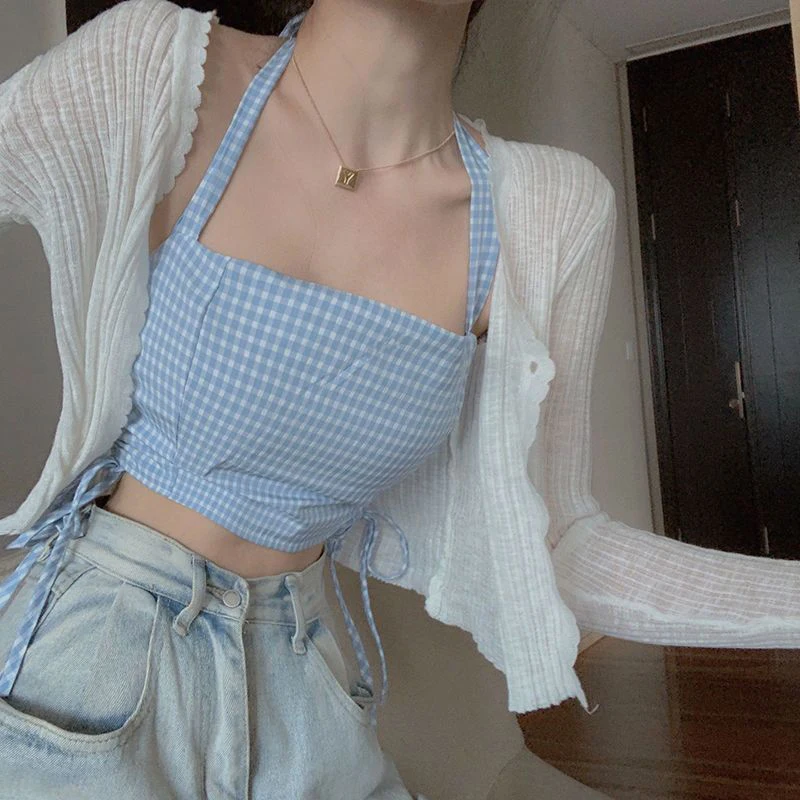 Rimocy 2024 Sun Protection Cardigan for Women Summer Thin Single Button Knitted Coat Female Sexy See Through Ice Silk Crop Tops 2