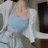 Rimocy 2024 Sun Protection Cardigan for Women Summer Thin Single Button Knitted Coat Female Sexy See Through Ice Silk Crop Tops 2