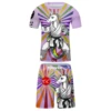Cody Lundin Short Sleeve BJJ Rashguard T-shirt+ MMA Shorts 2pcs/set Kickboxing Men Grappling Gym Sport Training Westling Wear 2
