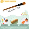 12pcs Wide Flat Acrylic Paint Brushes - 3/4 Inch Synthetic Nylon Bristles for Detail Art Painting, Oil, Watercolor - Bulk Paint 2