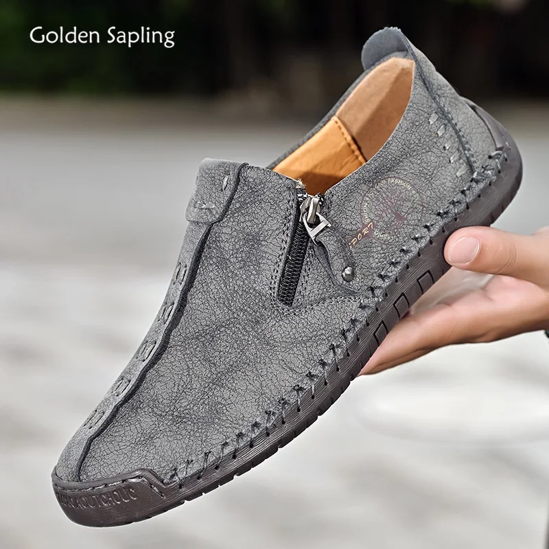 

Golden Sapling Retro Loafers Men Moccasins Fashion Leather Men's Casual Shoes Classics Flats Platform Shoe Leisure Party Loafer