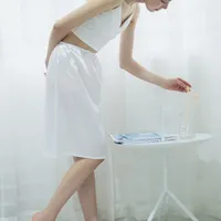 Mini jupe doublée élastique pour femmes, sous-jupe décontractée, demi-jupon de base, vêtements de nuit intimes, été 3