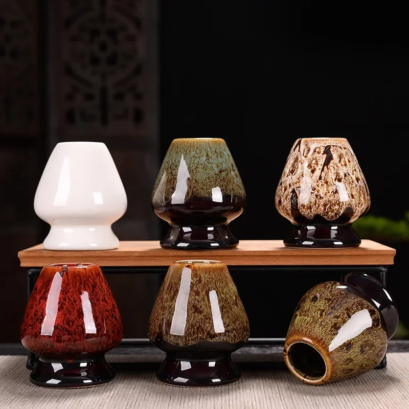 Matcha Set Ancient Chinese Tea Drinking Utensils Bamboo Tea Brush(Chasen) Ceramic Japanese Ceremony Tea-making Accessories