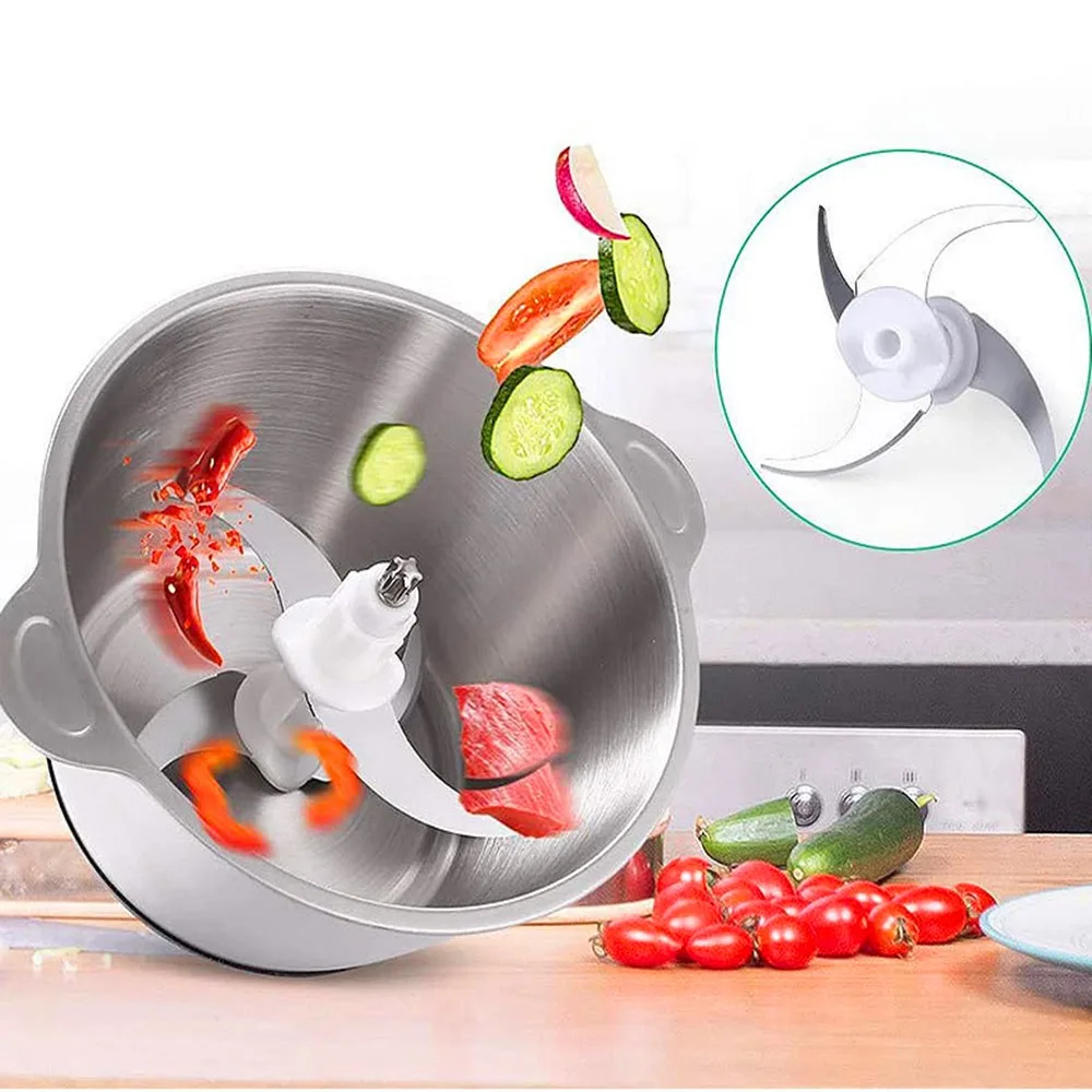 220V 110V Meat Grinder 2L Electric Stainless Steel Food Processors Mixer Vegetable Chopper Blender Machine for Kitchen Home 다지기 3