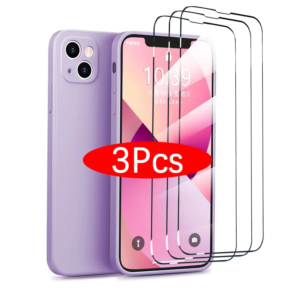 3 шт., защитное закаленное стекло для IPhone 14Plus 14ProMax 13Mini 13ProMax 12Mini 12ProMax 11 X XS