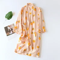 Japanese kimono dressing gown spring and autumn ladies cotton crepe cloth thin summer bathrobe home service sleepwear bath robe - Image 3