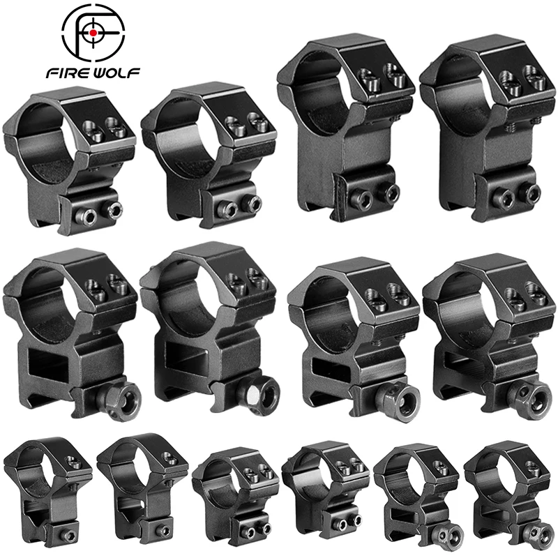 rifle scope mount ring mount Fire Wolf 30mm / 25.4mm Riflescope mount ring 11mm / 20mm dovetail rail high profile Low Profile for rifle scope hunting mount