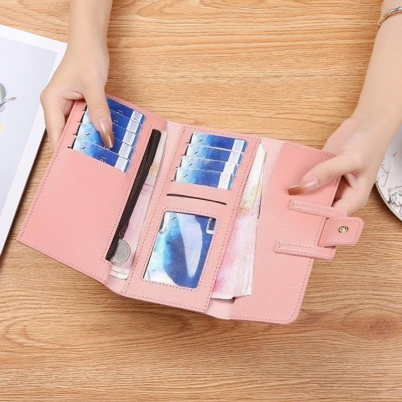 1PC Women's Double Fold Wallet with Snap Button,Multi Functional Coin Wallet, Multi Functional Card Bag, Can Be Carried with You