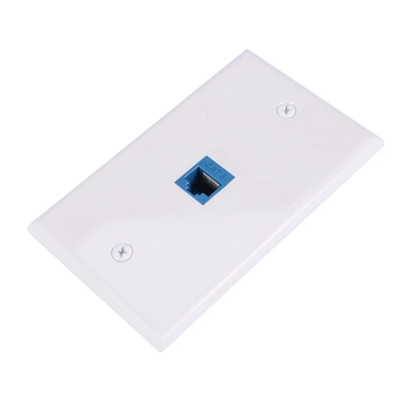 Cat6 이더넷 벽 플레이트 콘센트, 1 포트 RJ45 네트워크, 암-암 벽 커플러 잭 플레이트, 쉬운 설치, 5 개