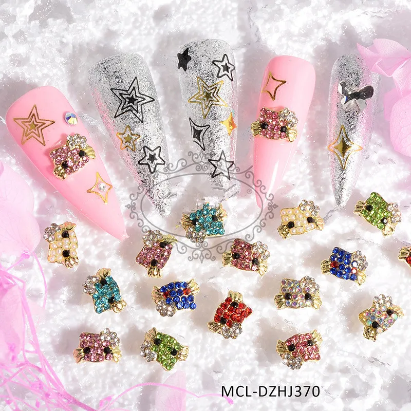 10pcs 3D Kawaii Kitty Nail Art Decorations Charms Gold Alloy Nail Jewelry Rhinestone Cute Crystal Manicure Decor Accessories 1pcs craft diy transparent uv resin liquid silicone mold rectangle bookmarks resin molds for diy pendant charms making jewelry