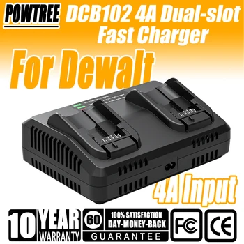DCB102 4A Dual Charger For Dewalt DCB200 DCB203 DCB204 DCB107 DCB115 DCB118 EU/US/AU/UK Plug For 10.8V 12V 14.4V Lithium Battery