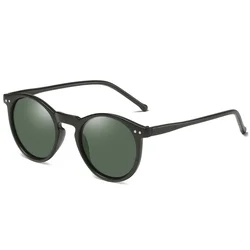 Unisex Vintage Round Polarized Sunglasses - UV400 Protection Designer Shades (As Picture)