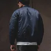 Maden Vintage MA1 Pilot Jacket for Men's Winter Green Cotton Thickened Coat Baseball Pockets Flight Zipper Jacket Outwear Tops 5