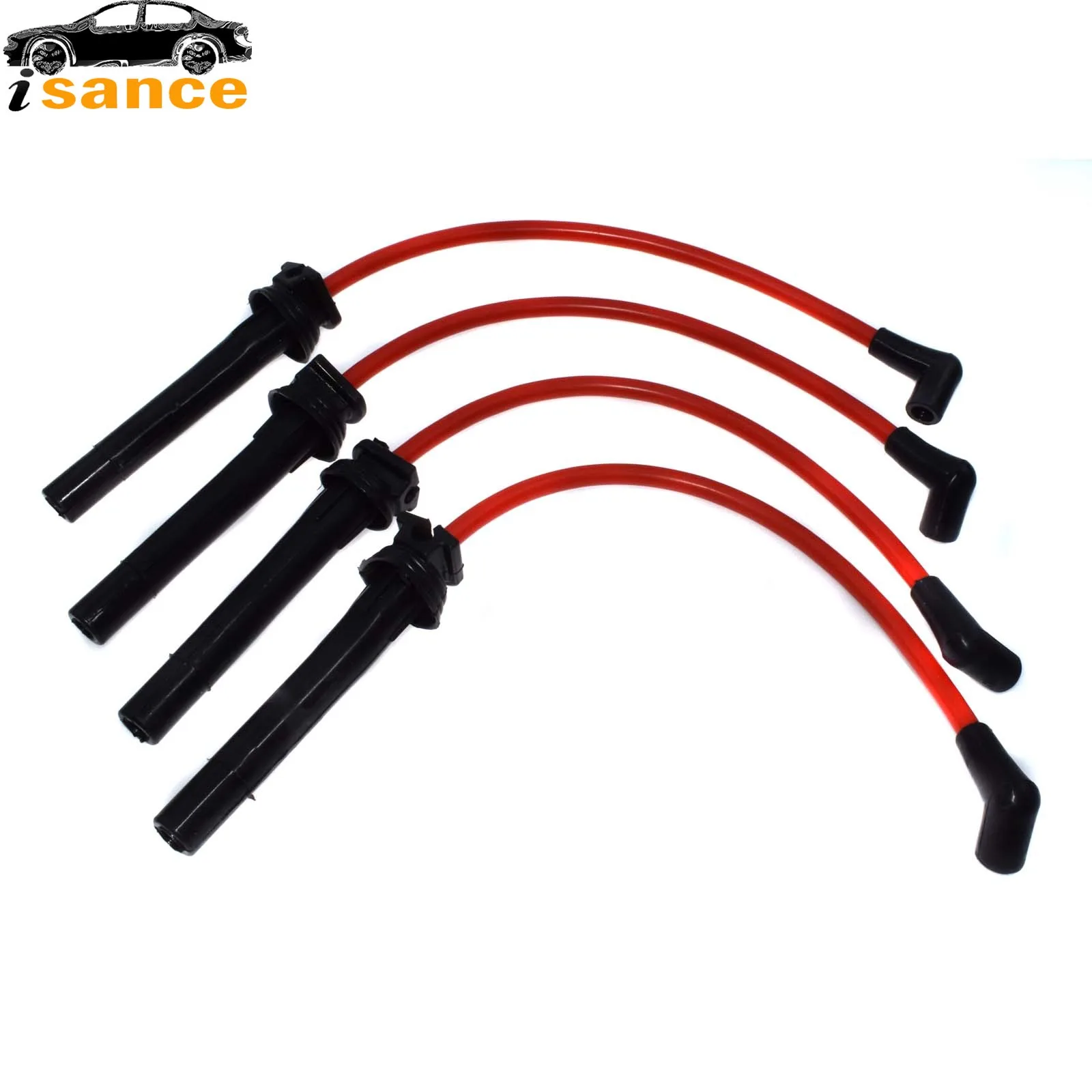Isance New 4 Pcs 10.2mm Spark Plug Wire Set For 2002-2006 MINI Cooper R50 R52 R53 12127513032