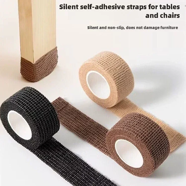 2.5cm*4m Self Adhesive Chair Leg Covers Anti-slip Table Leg Protection Furniture Foot Pad Tape Wrapping Shock Absorber Tape