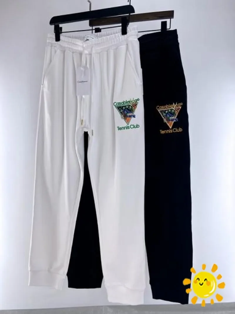 

New Tennis Club Casablanca Embroidery Sweatpants for Men Women Jogger Drawstring Pants Haikyuu
