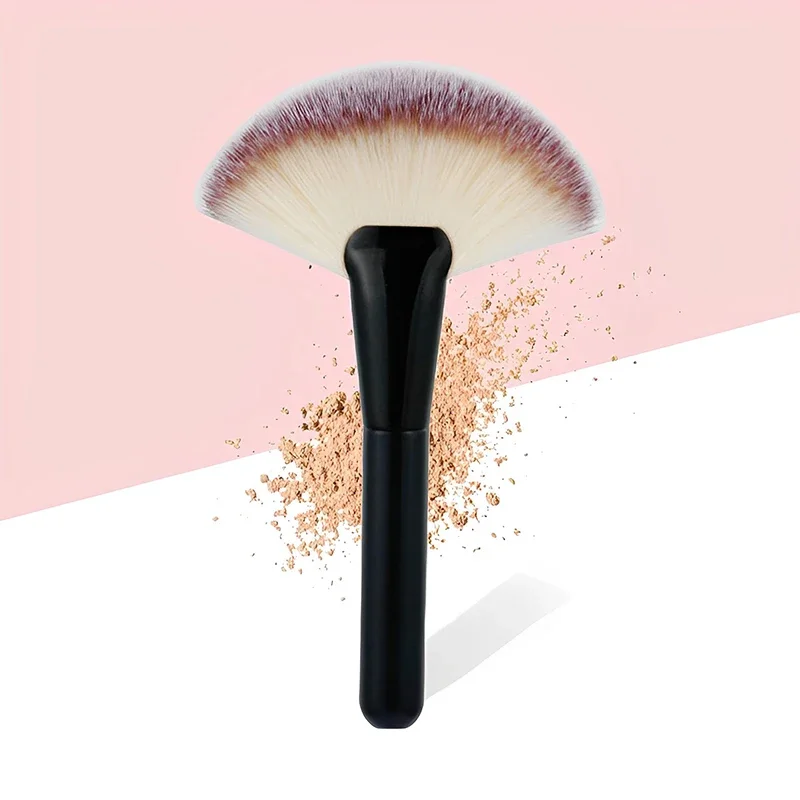 1Pc Fan-shape Makeup Brush Blush Powder Highlighter Makeup Brushes Face Blender For Cheek Soft Natural Hair Make Up Brushes