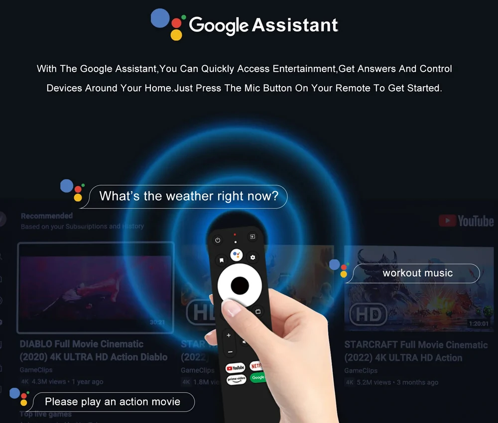 SOLOVOX G7mini Android TV 11 STB S905W2 Quad Core 2G 16GB WiFi Bluetooth Assistant Voice Control YouTube MARSX 4K Media Player