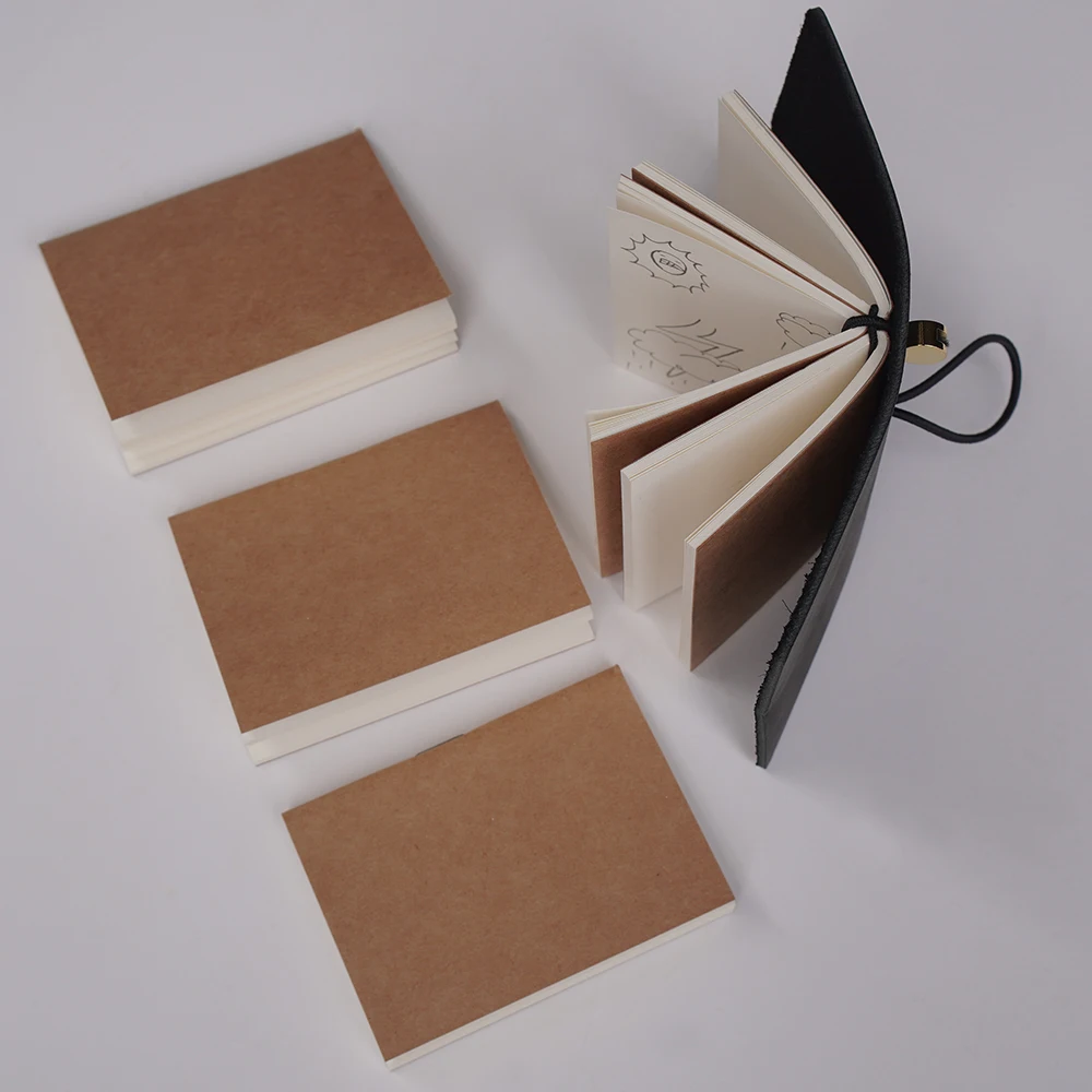 3 books Mini notebook Applicable to line Install notebook Loose leaf paper Daily writing minute-book, 32 sheets of 100g pape 4
