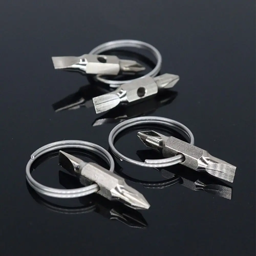 Portable Key Ring Keychain Screwdriver Pocket Multifunction Screw Removal Tools Gadget Repair Tool Phillips Slotted Screwdriver