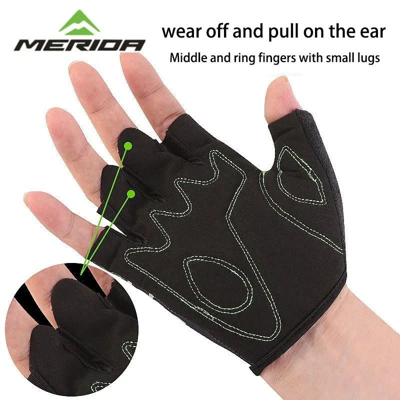 Bicycle Riding Gloves Mountain Bike Half Finger Non-slip Shock Absorption Road Bike Riding Gear Merida sport gloves