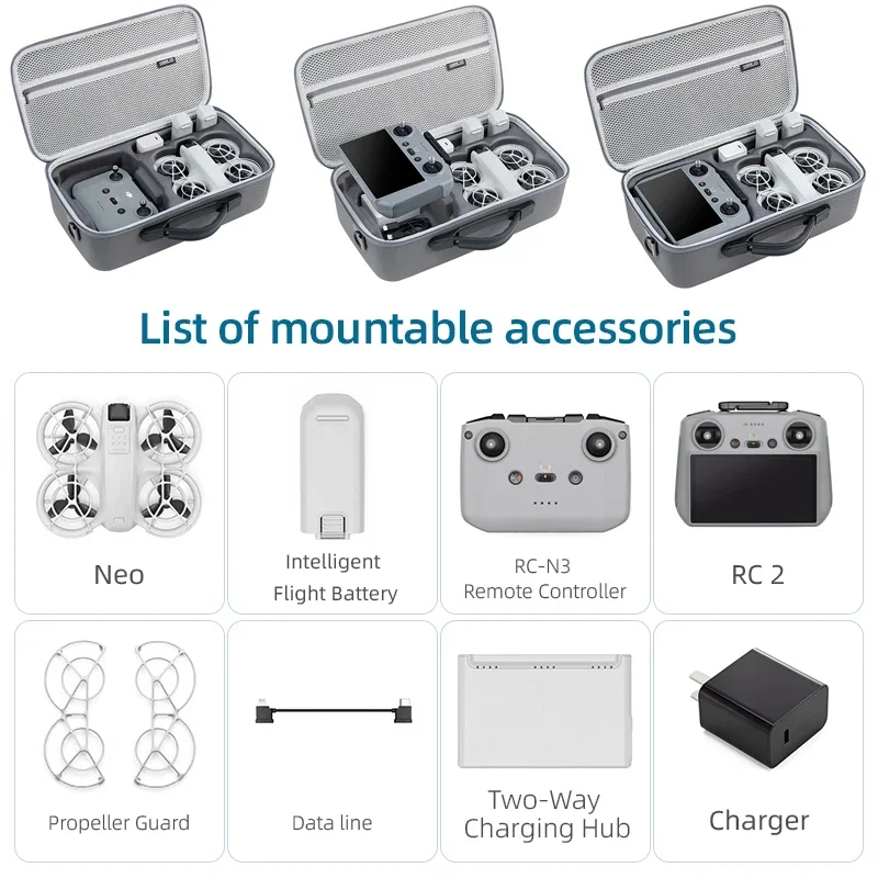 Storage Case For DJI Neo Carrying Case RC 2 Remote Control Shoulder Bag Travel Box for DJI Neo Motion Combo Goggles Accessories drone accessories drone storage bag dji case drone case