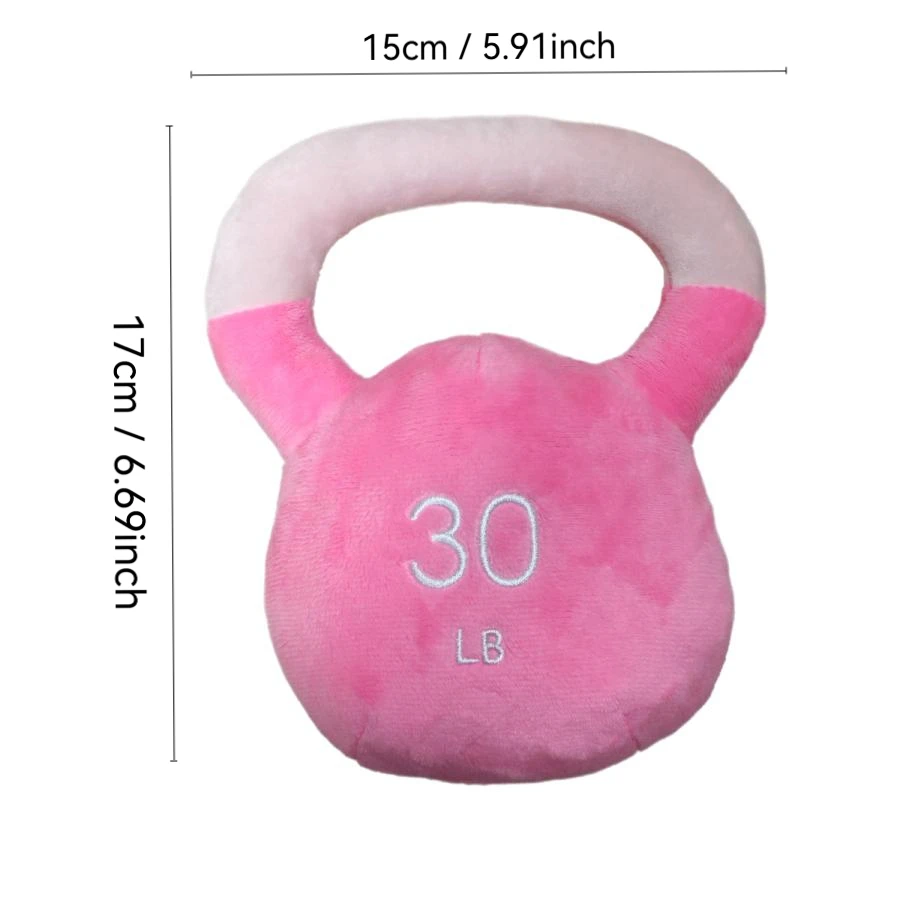 2024 new pet dog  kettlebell shaped dog squeaky toys 3 color can be choosed plush dog toy soft pet toy 4