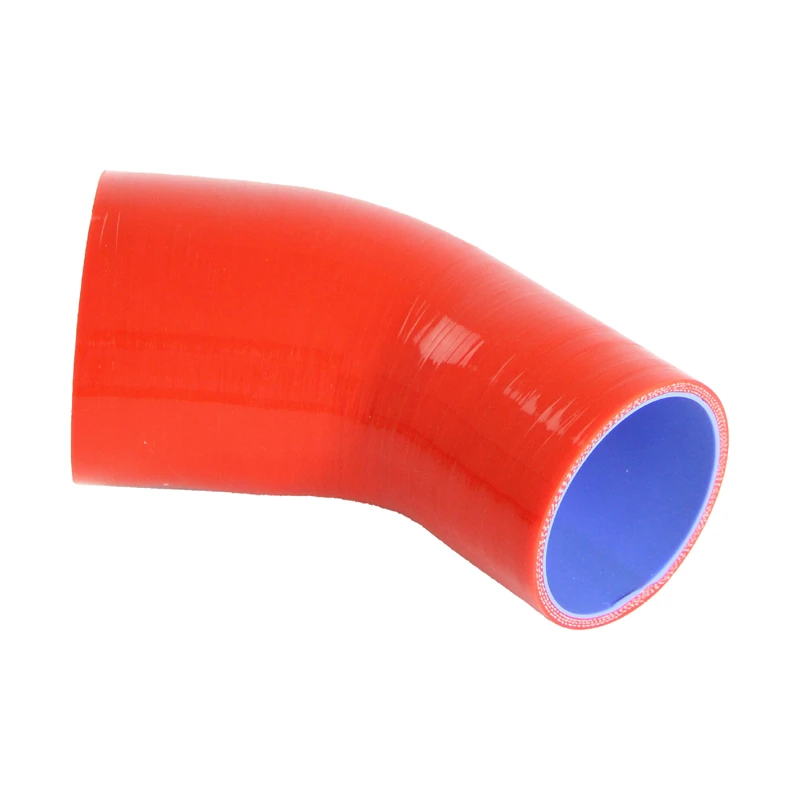 2.75 to 3 Red 45 Degree Elbow 3-Ply Silicone Hose for Turbo/Intercooler/Intake Piping 