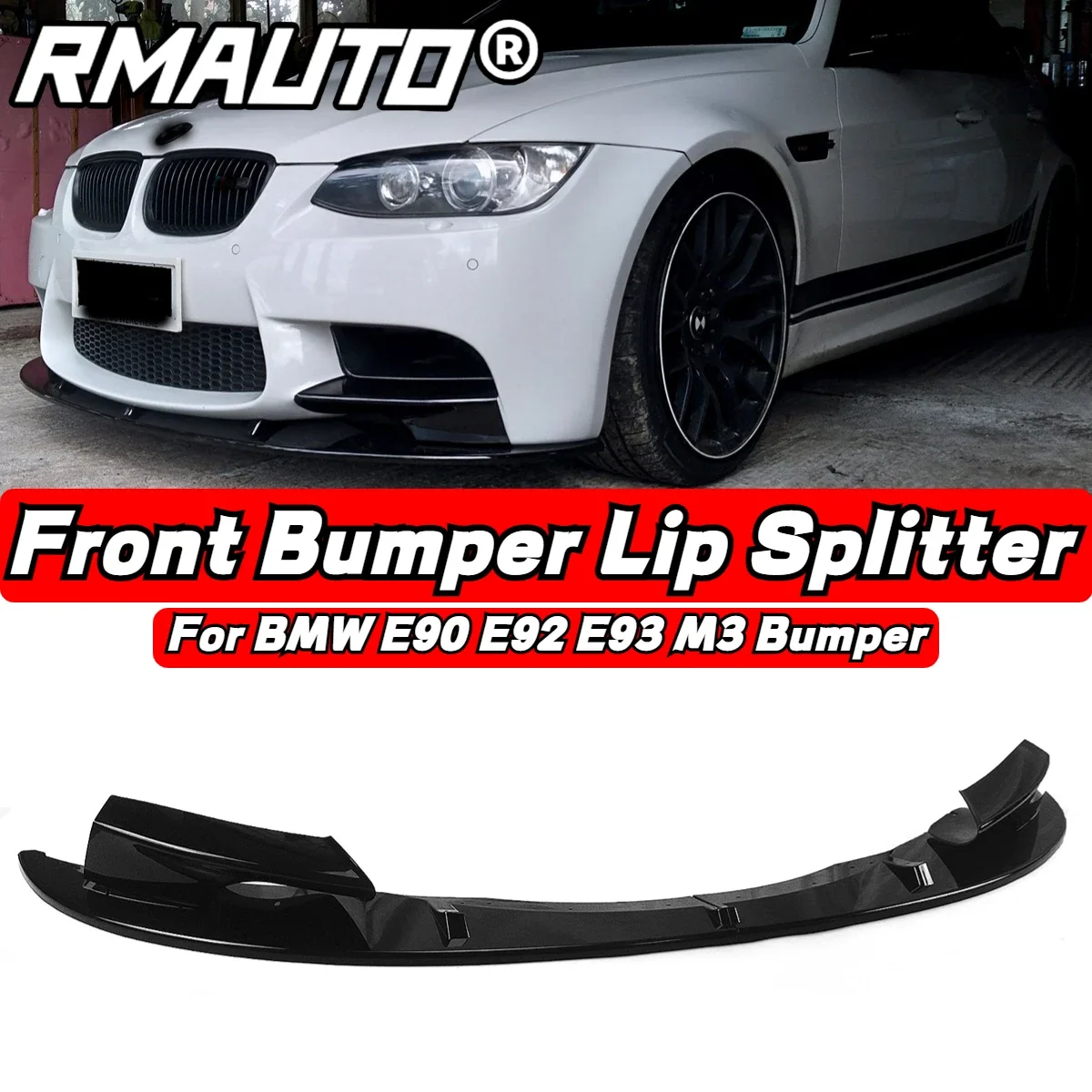 

4Pcs Carbon Fiber Front Bumper Spoiler Lip Splitter Apron Cover Guard Trim For BMW E90 E92 E93 M3 2008-2013 Modification Part