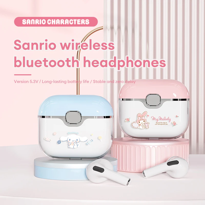 

Miniso Sanrio YP-56 TWS Bluetooth 5.3 Earphones HiFi Sound Noise Reduction Low Latency Headset Sport Earbud Music Earphone Cute