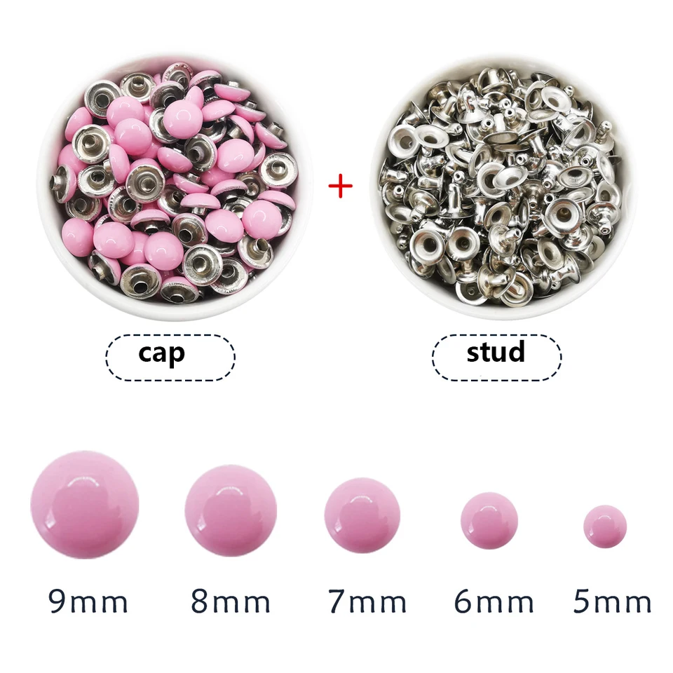 100 Pezzi 7mm Borchie Rotonde a Cupola Rivetti a Forma di