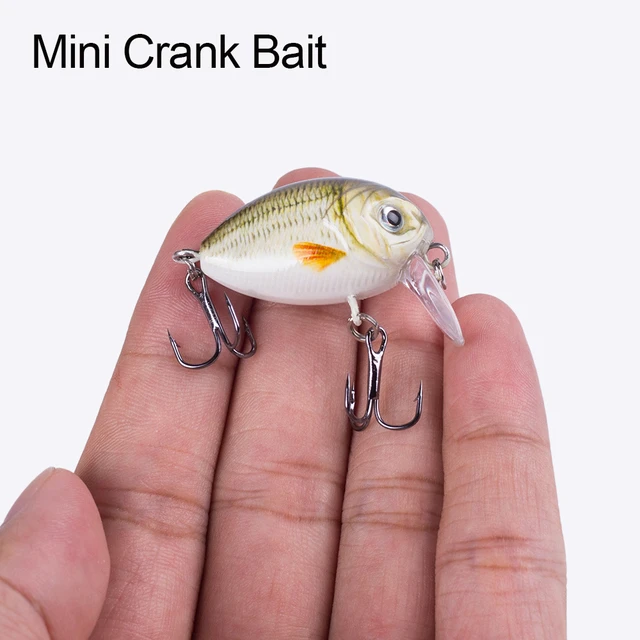 Mini Crank Bait 40mm 4g Floating Micro Wobbler Crankbait Noisy Fishing  Lures For Freshwater Hard Artificial