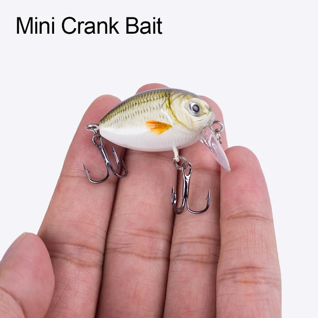 5 Pcs Mini Crank Baits Lures 1.5G with Box Lifelike Artificial