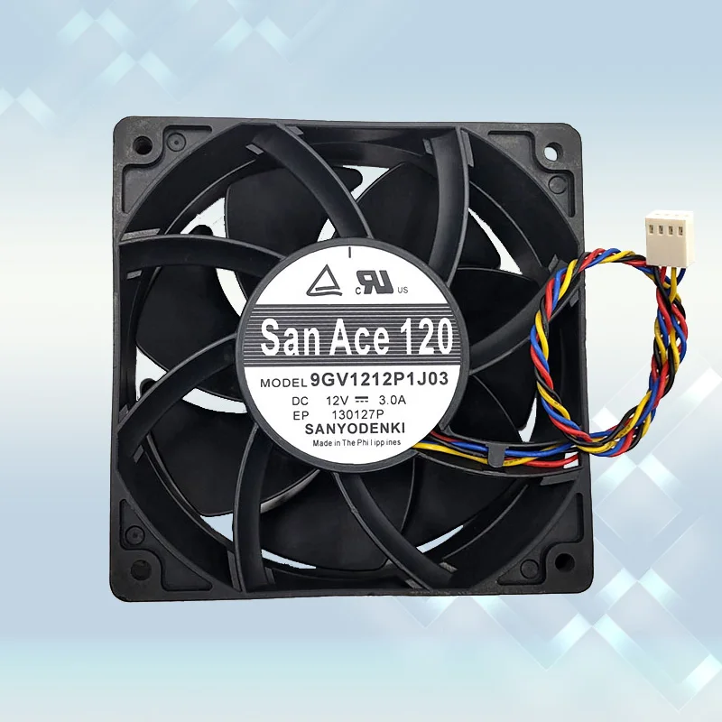 

4-проводной вентилятор для охлаждения сервера Sanyo Denki 9GV1212P1J03 DC 12V 3.0A 120x120x38 мм