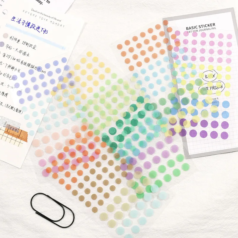 Fromthenon Dot Ledger Stickers Circular Base Label Stickers Versatile Sticker Decorative Beautifying Materials