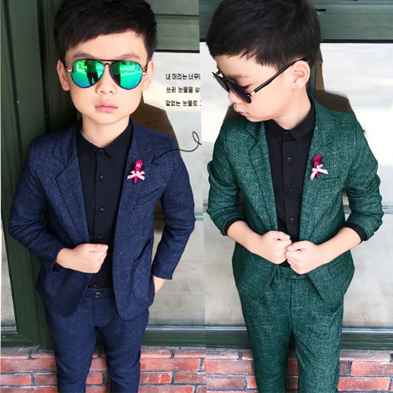 Kids Wedding Ceremony Slim Suit Formal Blazers Pants 2Pcs Photography Clothes Baby Boys boys suits