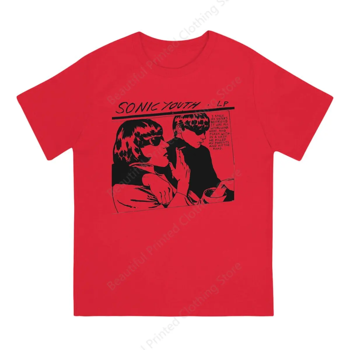 thumbnail image 1 of Camiseta para hombre con estampado divertido y divertido de Sonic Youth, banda musical, camiseta transpirable con cuello redondo, camisetas divertidas de algodón, 1 of 5