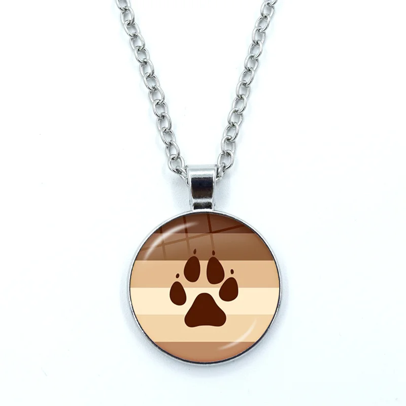 Cartoon Cat Therian Cute Wolf Fox Theta-Delta Glass Dome Cabochon Pendant Fashion Crystal Jewelry 4